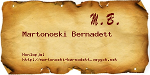 Martonoski Bernadett névjegykártya